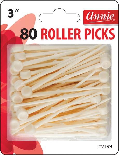ANNIE 80PC PLASTIC ROLLER PICKS 3"
