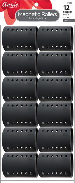 ANNIE MAGNETIC ROLLERS 2" 12PC GRAY