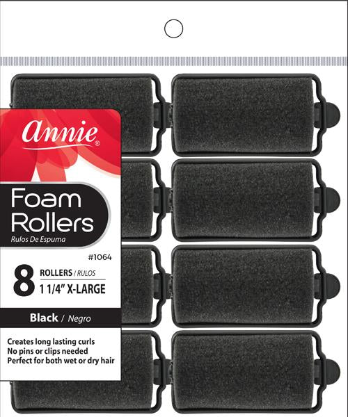 ANNIE XL FOAM ROLLERS 8PC BLACK
