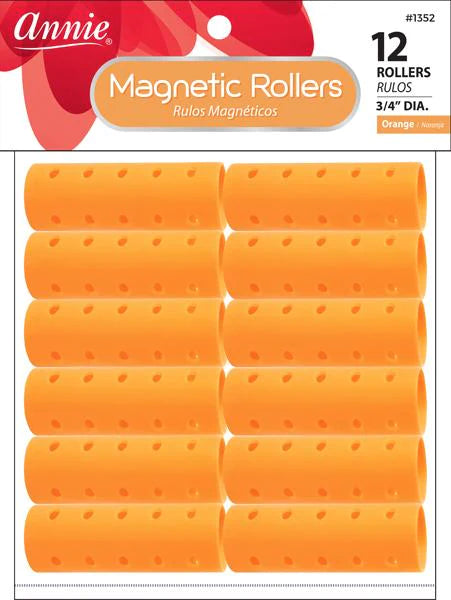 ANNIE MAGNETIC ROLLERS 3/4" 12PC ORANGE