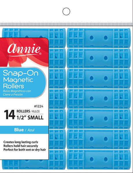 ANNIE SMALL SNAP-ON MAGNETIC ROLLERS 14PC BLUE