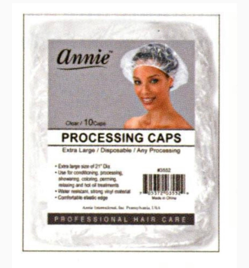 ANNIE 10PC PROCESSING CAPS CLEAR X-LARGE