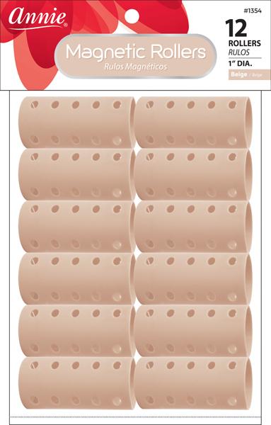 ANNIE MAGNETIC ROLLERS 1" 12PC BEIGE