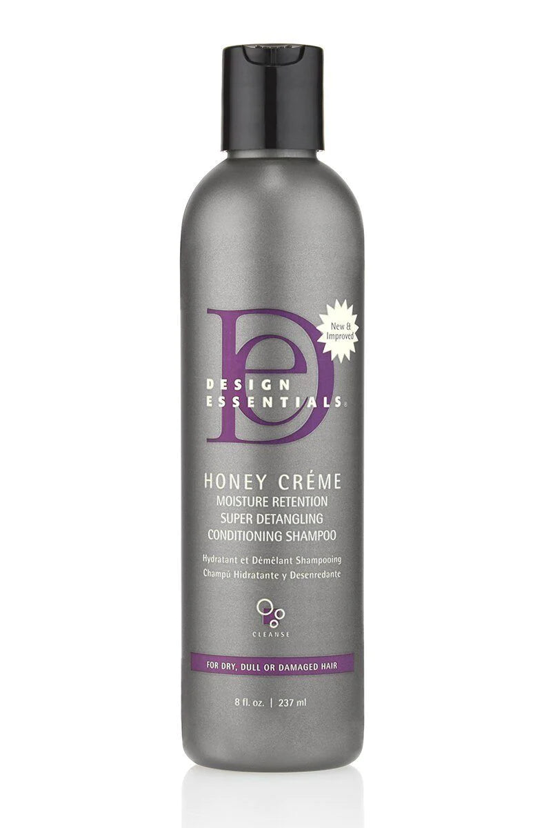 DESIGN ESSENTIALS SHAMPOOING À RÉTENTION D'HUMIDITÉ À LA CRÈME AU MIEL 8OZ 