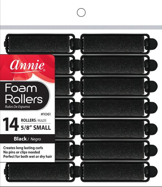 ANNIE FOAM ROLLERS SMALL 14PC BLACK