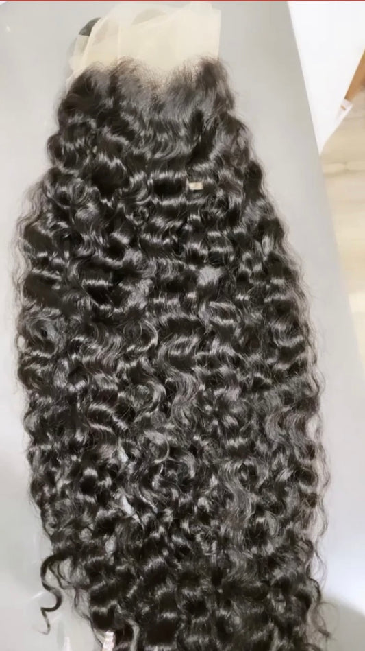 Raw wet & wavy lace closure wig